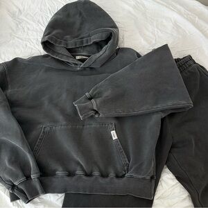 glowny dark grey hoodie sweatpants set